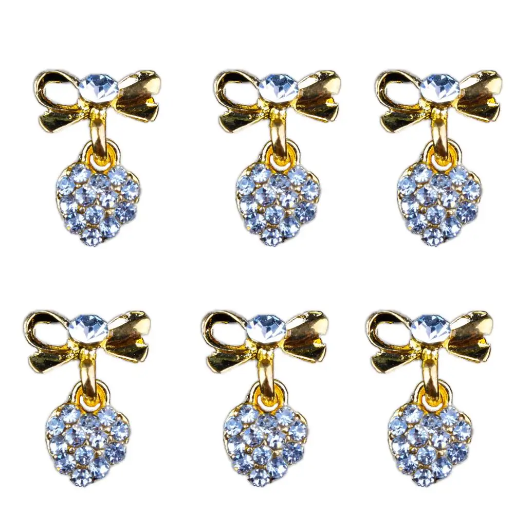 
3D nail art heart pierce jewelry 3D nail heart jewelry parts 