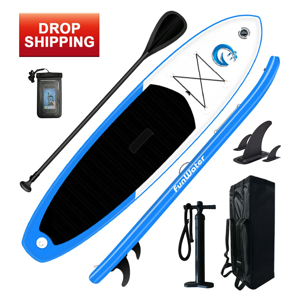 

FUNWATER drop shipping sup paddle board inflat sup fishing racing sup water play equipment, Blue