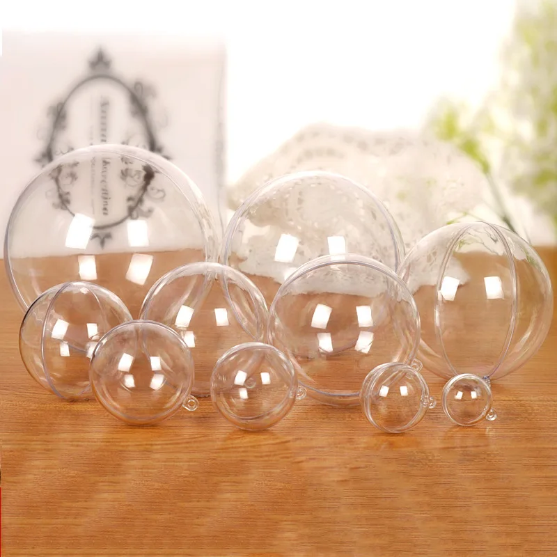 

Y-S001 Openable Hollow Hanging Christmas Balls 3CM-25CM Clear transparent Xmas Christmas Ornaments Plastic Ball