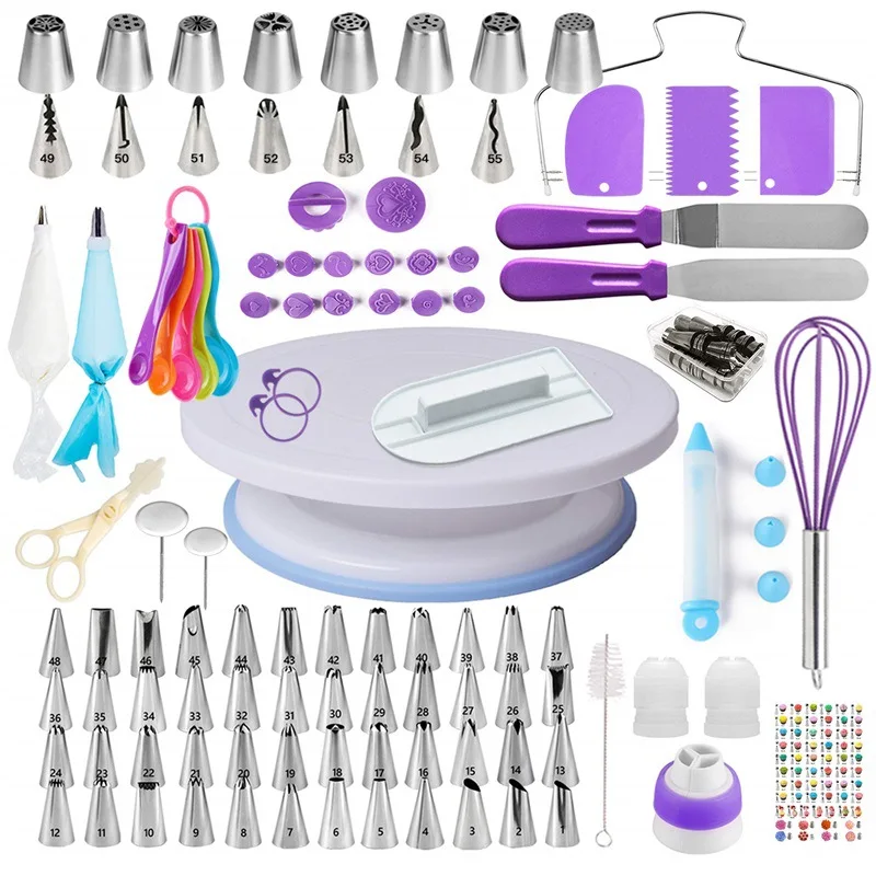 

137 Piece Set Amazon Hot Selling Cake Decorating Supplies Cake Turntable Kit Fondant Cake Decorating Tool Set