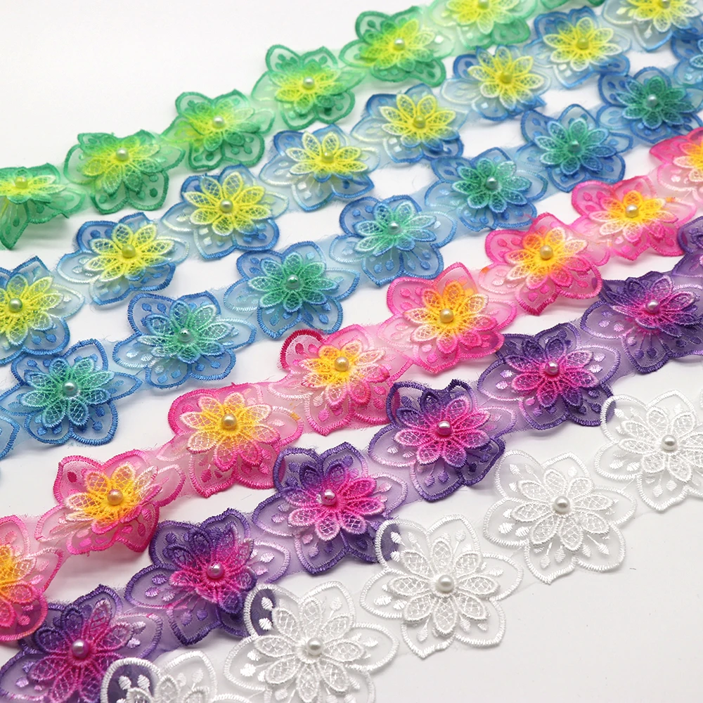 

Colorful Beaded Embroidery Handmade DIY Accessories Sewing Material Just a trim Lace Fabrics For Dresses, Custom color