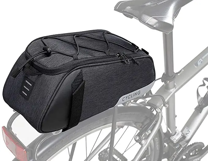 

Bicycle Backseat Bag Cycling Pannier Rear Rack Trunk Bag Bike Rear Seat Bag, Black or custom