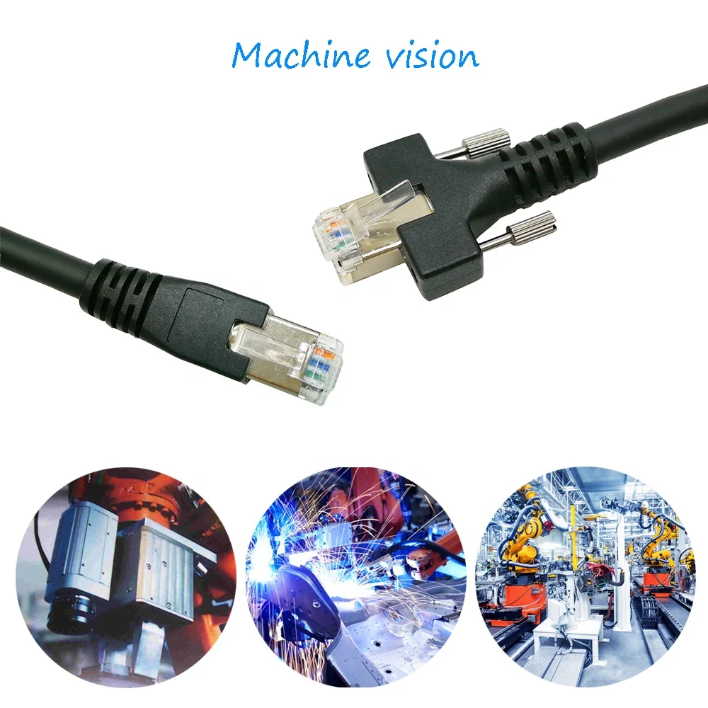 Industrial Camera Cable Cat6a Rj45 8p With Screw Lock Machine