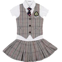 

100% cotton 3pcs sets White Polo Shirt Custom High Quality New Design Kindergarten Primary School Uniforms