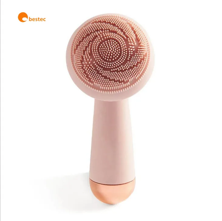 

New Design Facial Cleansing Brush Electric Silicone Facial Cleansing Brush, Pink
