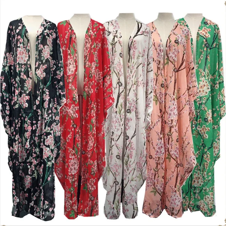 

Kimono Long Robe Gowns Dubai Middle East Islamic Clothing chiffon abaya