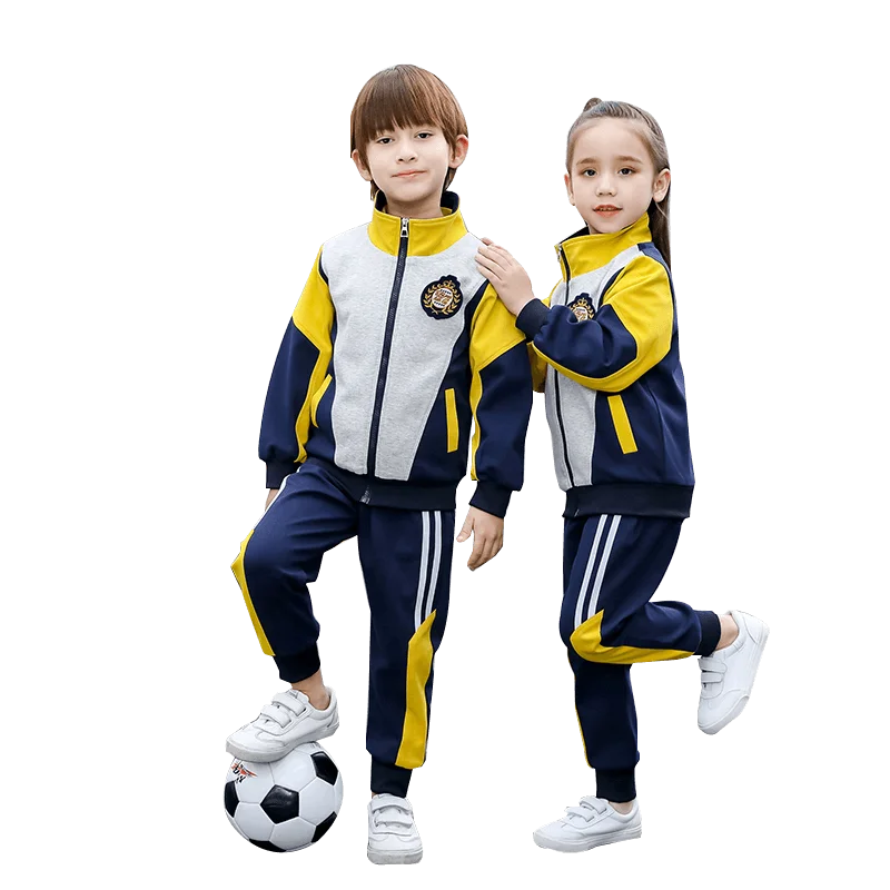 

2021 Autumn new design school sports wear color blocking primary school uniforms