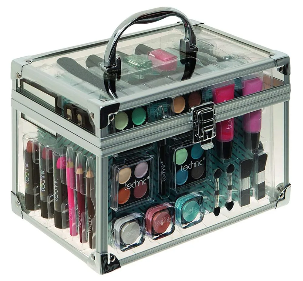 
Professional Portable Makeup Storage Case Acrylic Cosmetic Case Clear Carry Case 