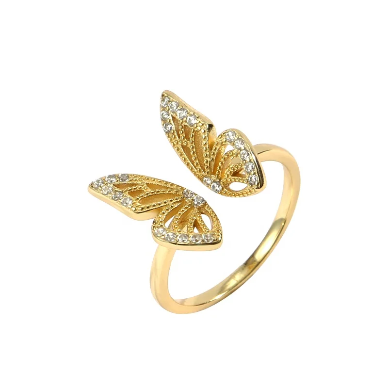 K719 Trending Jewellery Butterfly Rings 925 Sterling Silver Luxury Women Band Rings Butterfly