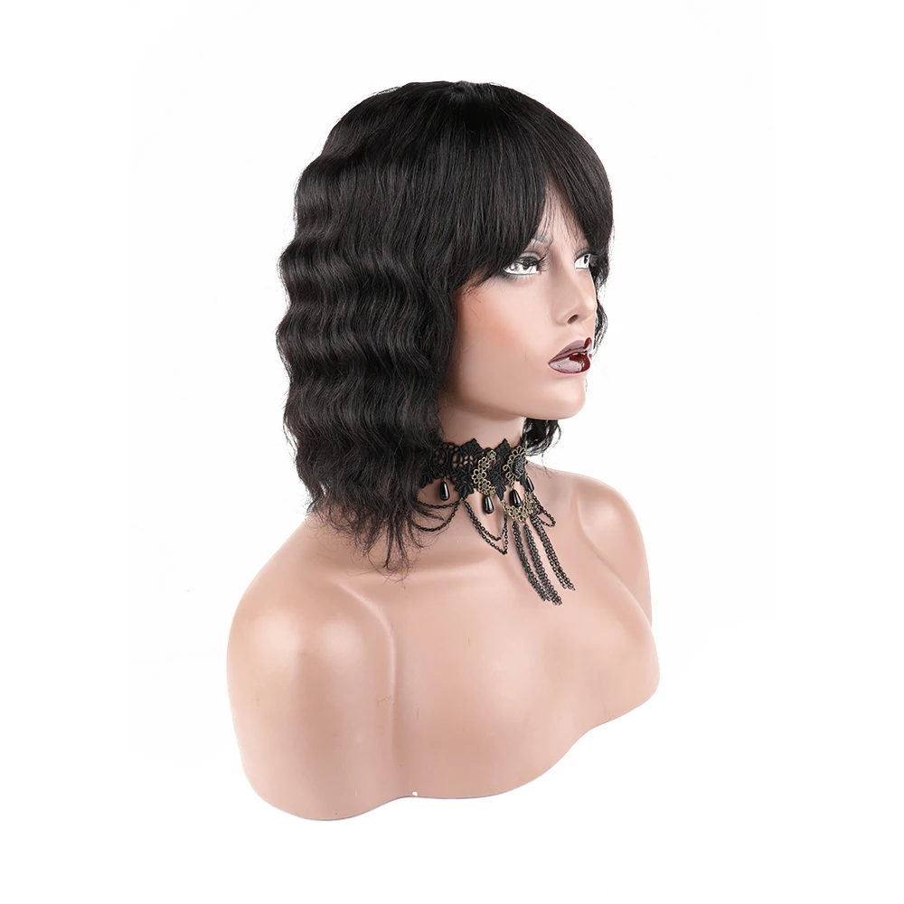 

Human Hair Wigs Brazilian Short BoB Wigs For Woman 12 Inch BOB Body wave Hair Wigs Glueless Machine Made Natural Color