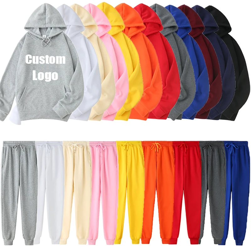 

Custom sweatsuit with logo private label sweat suits tracksuit sweatshirts men's hoodie jogging jogger track suits set for men, 14 colors