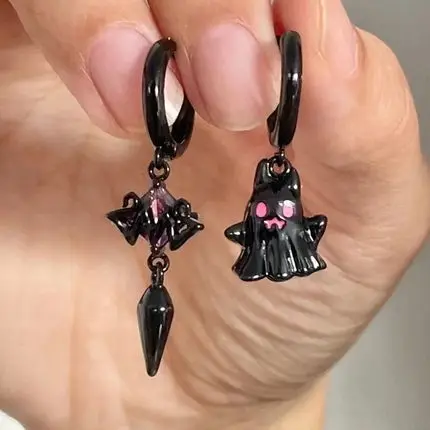 

2023 Christmas Earrings Sweet Cool Funny Personality Punk Style Black Elf Ghost Earrings