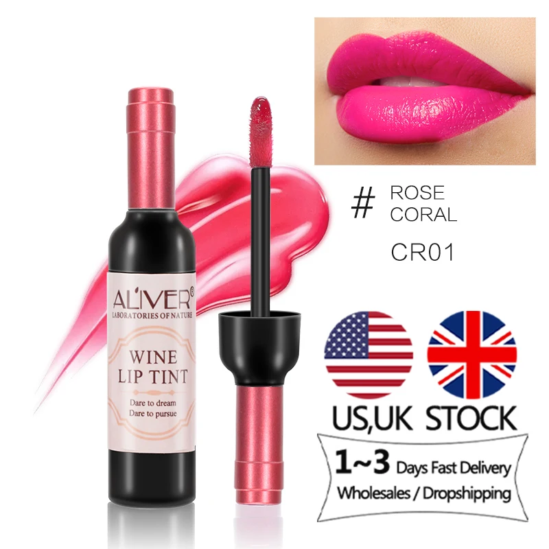 

Wholesale Amazon Hot Sale 6 Colors Wine Bottle Lip Tint Long Lasting Liquid Lipstick Matte Lip Gloss Waterproof Lipstick