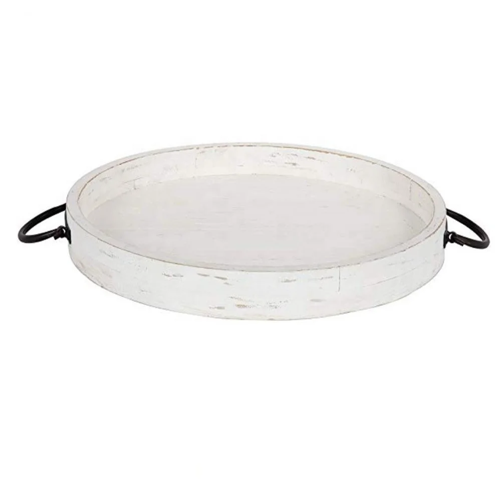 round serving tray for ottoman