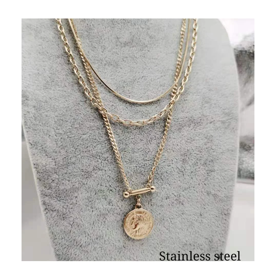 

TTM Xuping Gold Plated Figure Face Stainless Steel Necklace Pendant Necklace Creative Necklace Women Gift Tarnish Free