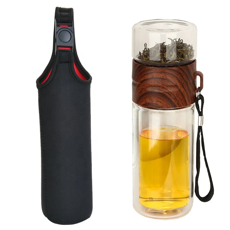 

Mikenda New Products Borosilicate Glass Water Bottle Infuser Glass Bottle, Can be customized