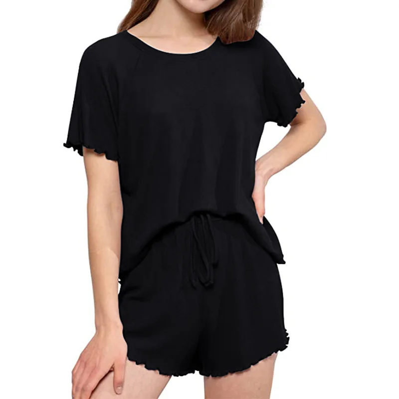 

INS Simple Fashion Solid Color Elastic Waist Shorts Women Casual Sleepwear