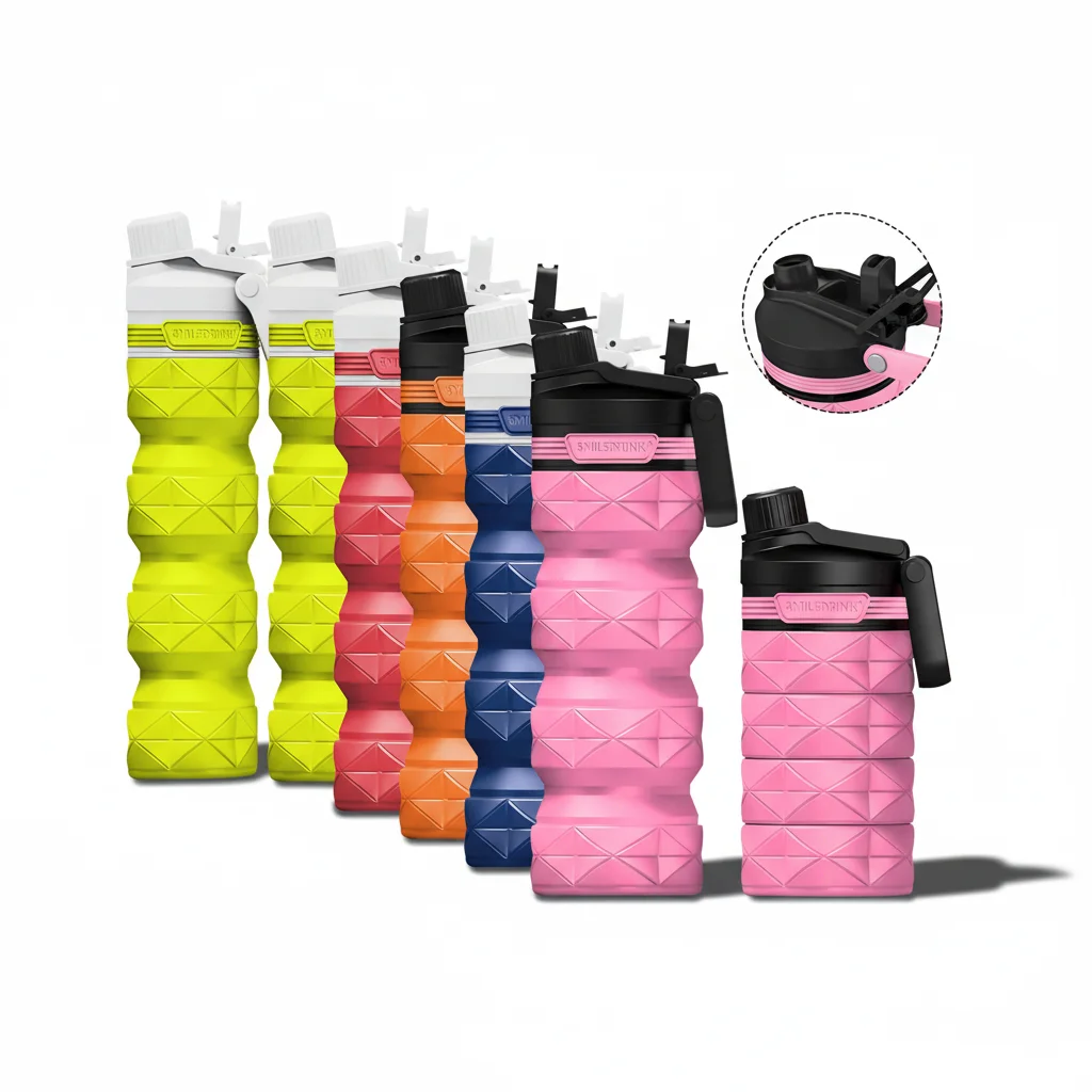 Silicone Retractable Water Bottles For Traveling Reusable Water Bottles For Kids Foldable Travel Water Bottle