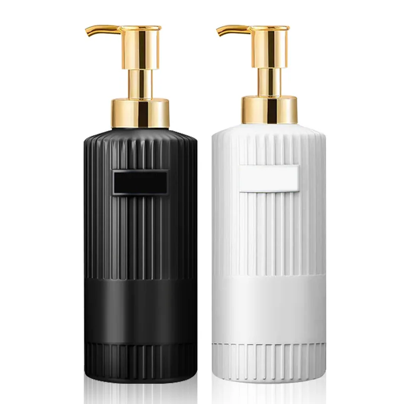 

High quality luxury 500ml PET shampoo bottle for black and white hair shampoo and conditioner bottle in good price