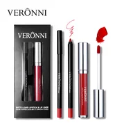 

VERONNI Lip Gloss Matte & Lip Liner Pencil Lipstick Lip Gloss Set Cosmetic Long Lasting Color Not Stick Cup 13 Colors