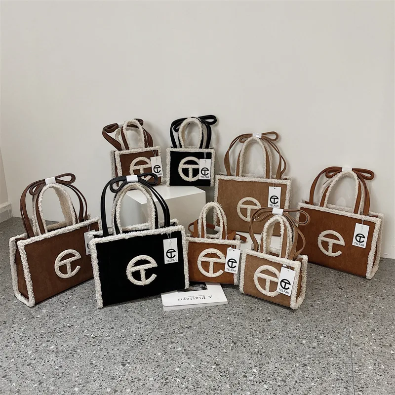

New Trendy Products Winter Telfar Bag with fur Luxury Designer Crossbody telfar hand bags women handbags ladies famous brand, 4 colors
