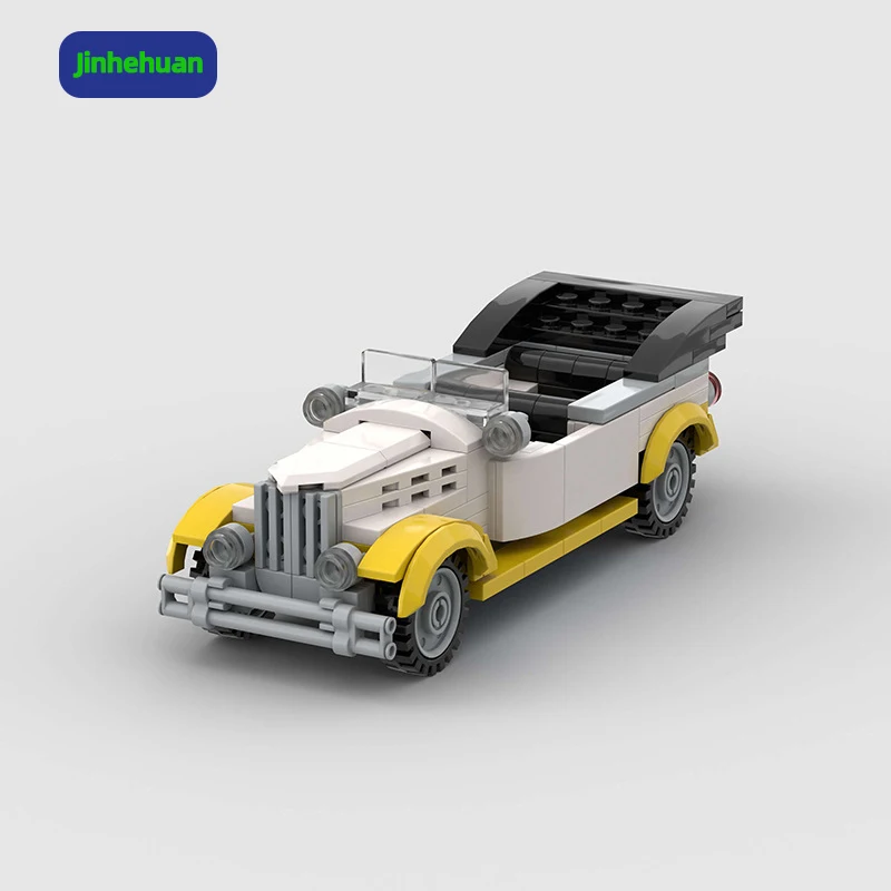 Retro Blocks Model Building Toys White Classic Technical Vintage Car Building Blocks for Boys Building Block Sets Car