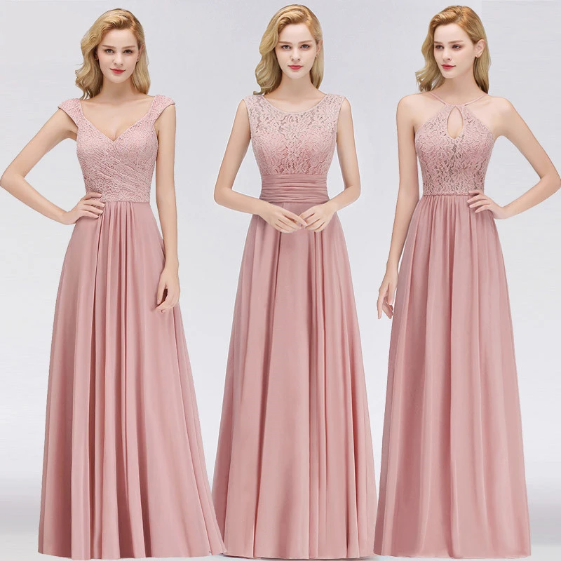 

A Variety Of Styles Long Bridesmaid Dresses Ladies Lace Chiffon Wedding Party Gowns