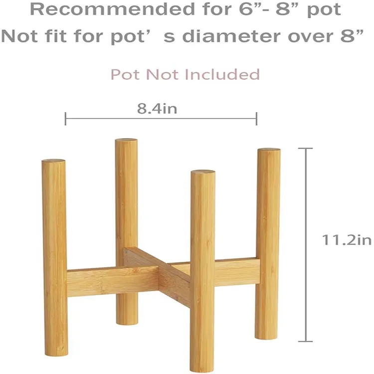 

Plant Stand Flower Pot Holder - BAMFOX Indoor Bamboo Mid Century Modern Plant Holder Display Rack for House Plants, Home Decor, Customized color