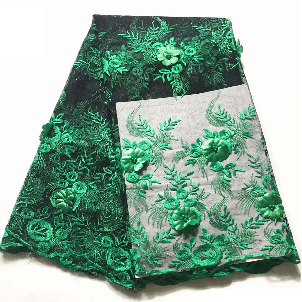 

Beautifical green party dressing night dress 3d lace fabric ML34N145, Can be customized