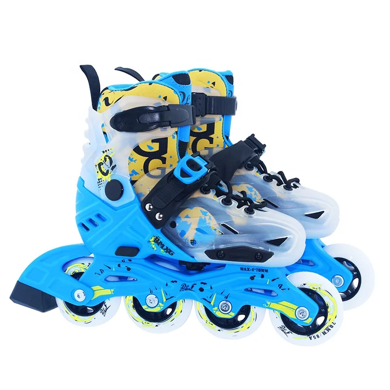

A ma zon popular hot selling good quality 4 wheels colorful roll inline skate for kids for beginner