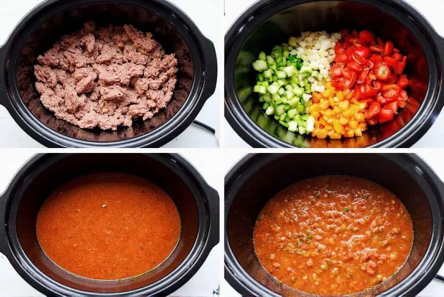 Préparation des ingrédients pour chili crockpot