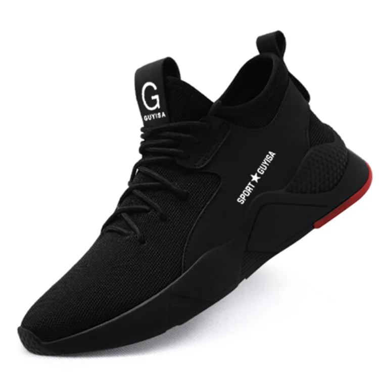 

Men breathable light leisure work shoes safety protective shoes, Balck