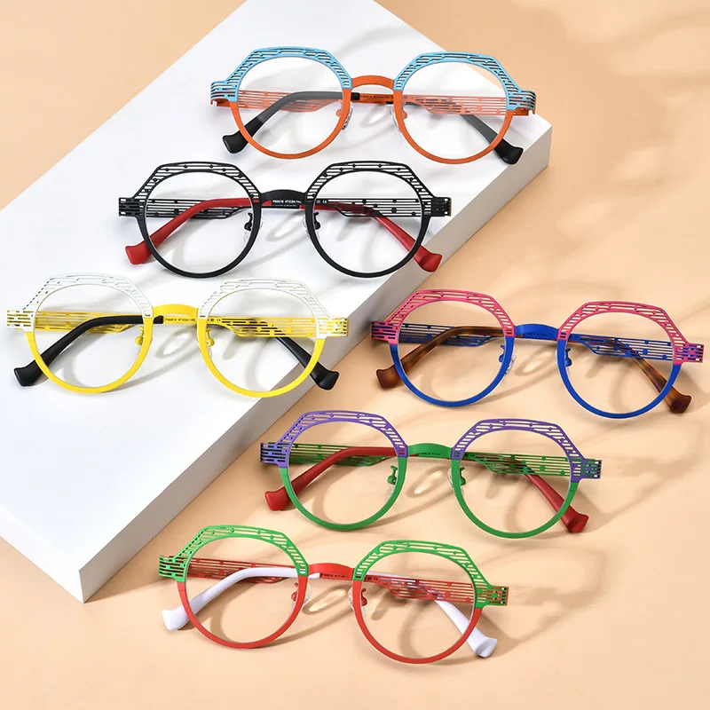 Wholesale Vintage Mixed Big Size Personalized Colorful Metal Randomly Optical Spectacle Frames Glass Glasses Eyeglasses