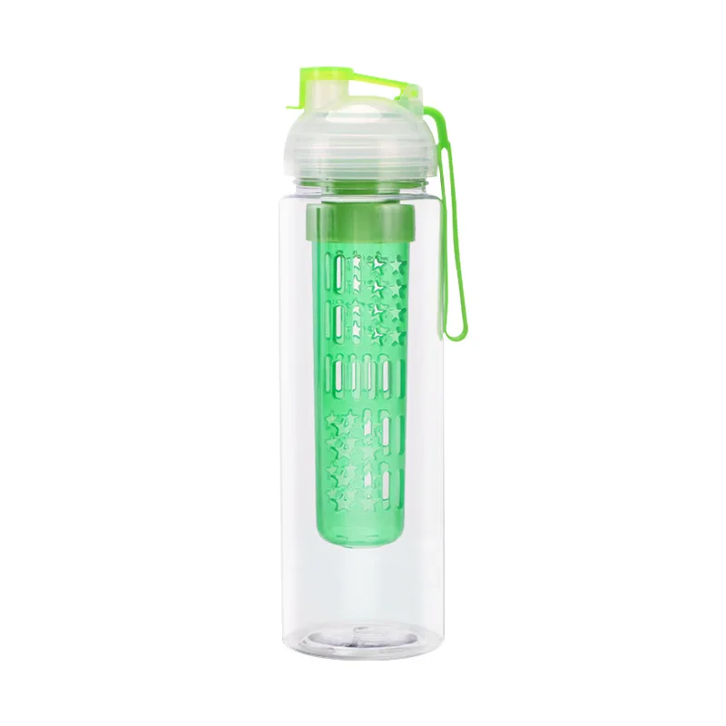 

Leak-proof Outdoor Plastic Fruit Infuser Water Bottle Plastic Juice Bottle, White, red, blue, green