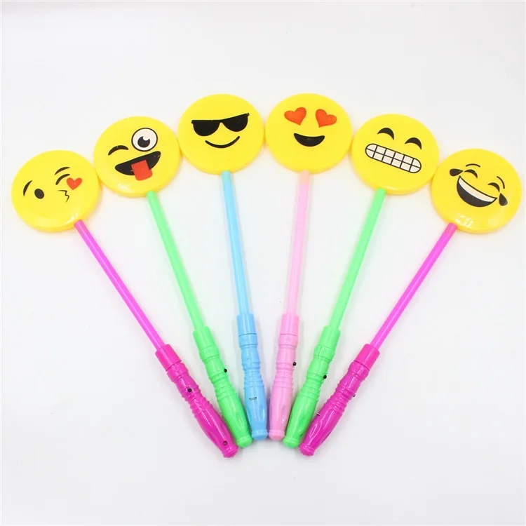 Smile Face Stick Light Up Flashing Emotional Wands Glowing Stick