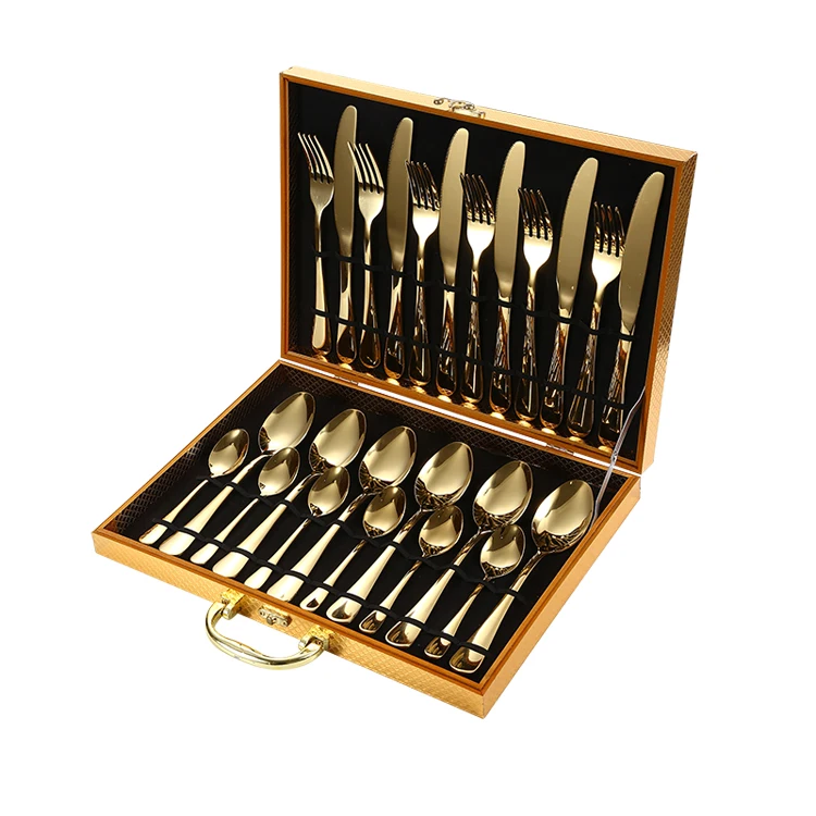 

newest products 2021 luxury flatware set cutlery spoon fork high quality stainless steel dinner knife, Gold/silver/rose gold/black/colorufl