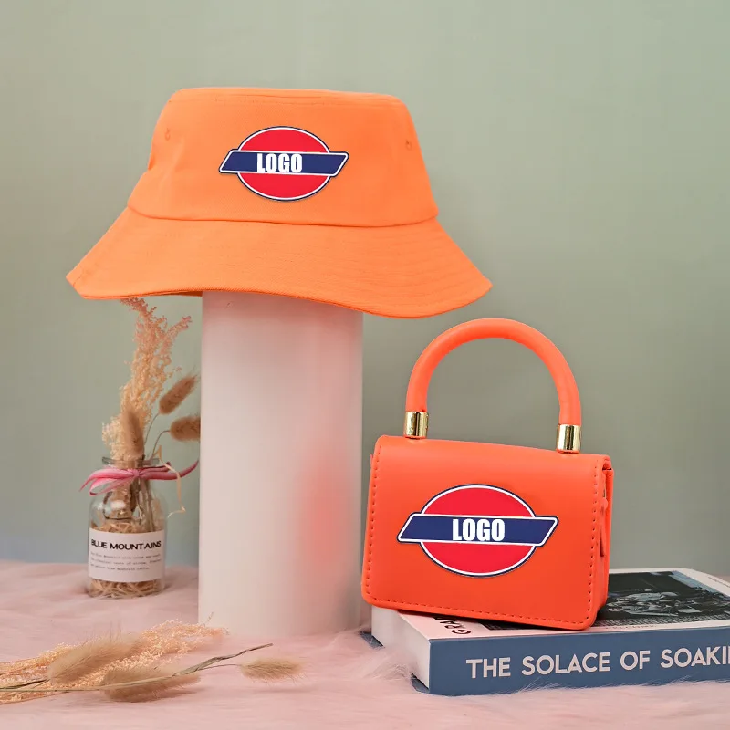 

New Designer Purses And Bucket Hat Lady Luxury Famous Brands Hats And Bags Set Pu Handbag For Women Set, Customizable