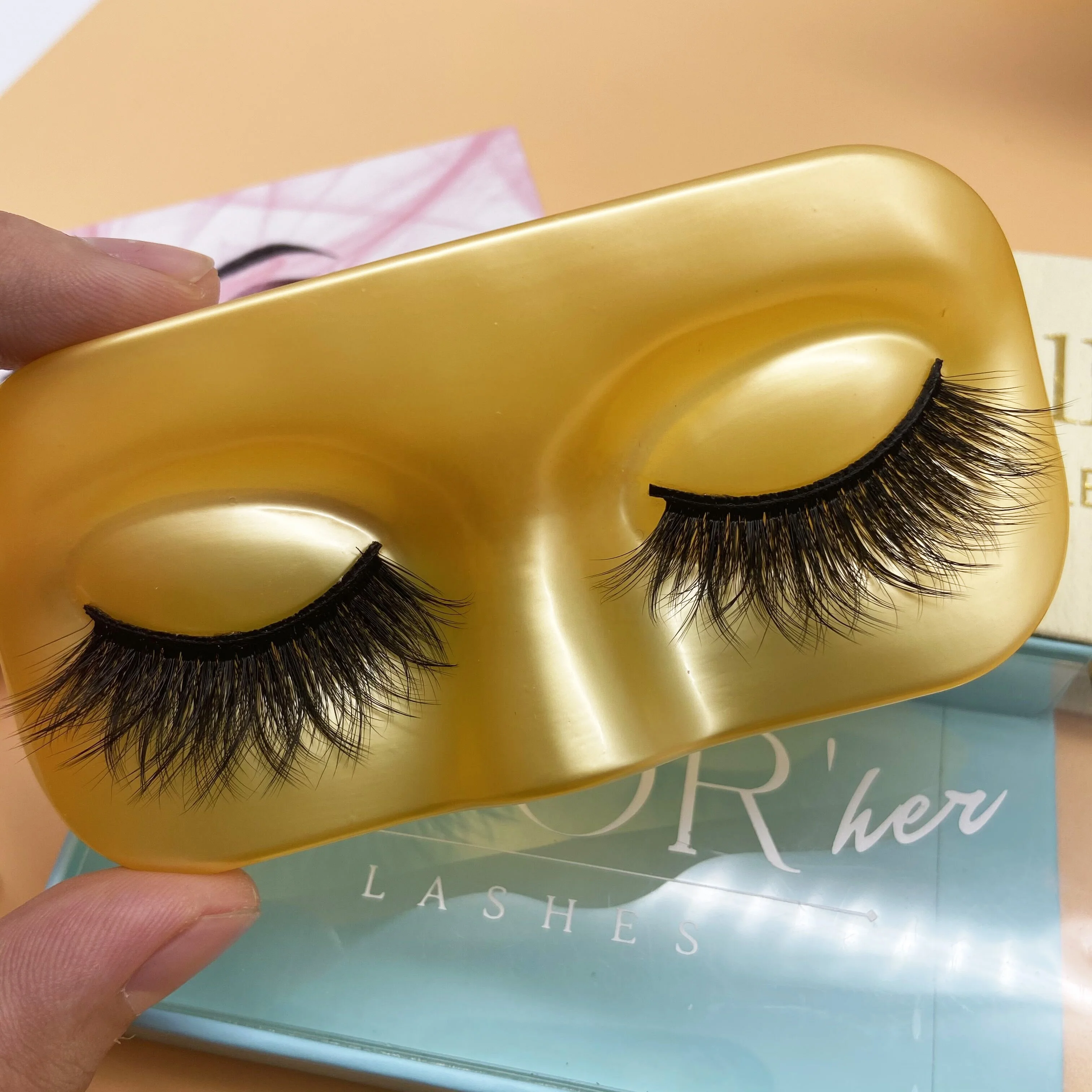 

Custom private label lash box wispy luxury 3d synthetic silk full strip lashes pack logo bulk eyelashes faux mink