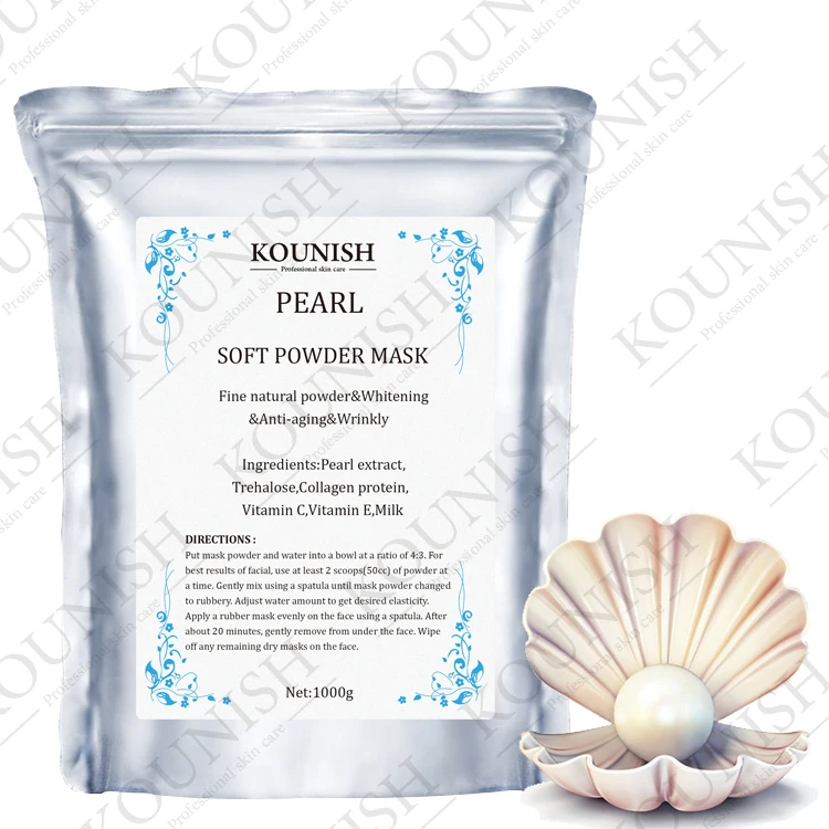 

Private Label Hot Products Organic Pearl Moisturizing Whitening Soft Powder Mask, White color