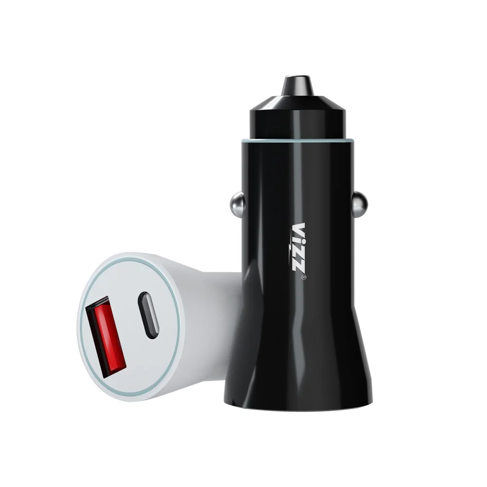 

Vizz LG16 Car Charger Top Selling Dual Ports PD QC Fast Charging 36W Car Charger Adapter for Mobile Phone, White/black/oem