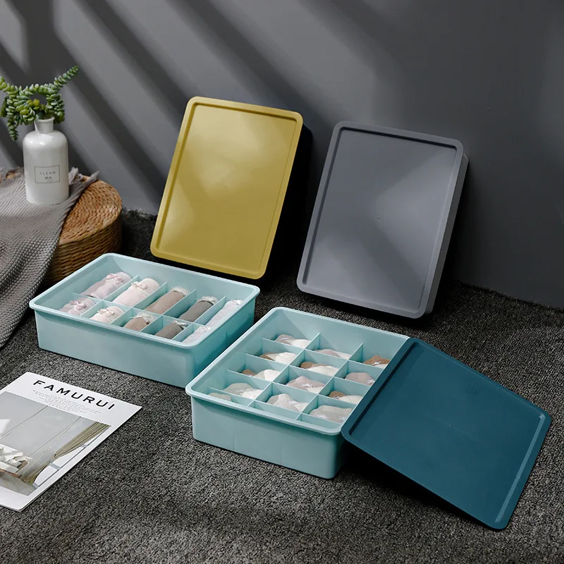 

Good selling Storage Baskets underware organizer bra storage box with 10 grid 15 gird for house storage