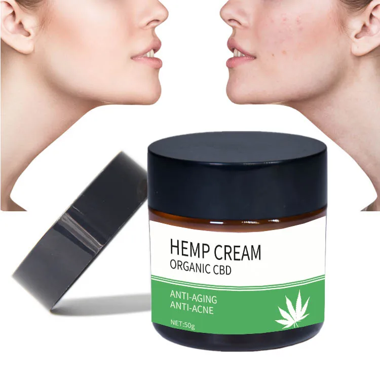 

private label 100% organic Herbal Whitening anti acne anti aging CBD face cream luxury face cream and lotion packaging, Milk white