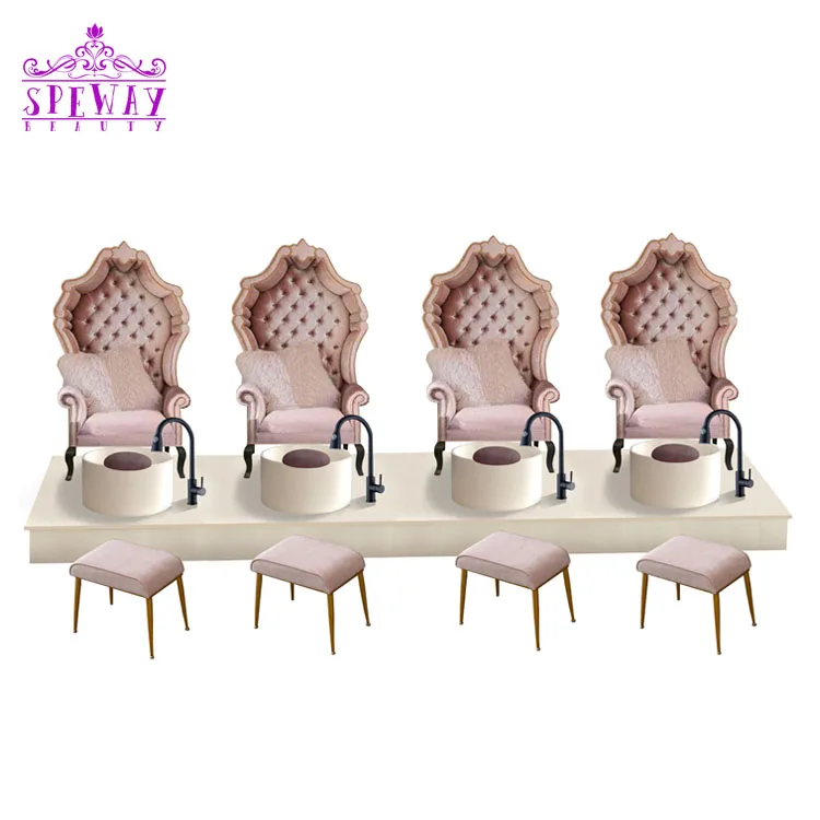 

New arrival 2021 beauty salon ballon chair modern throne spa pedicure chairs with foot tub, Optional