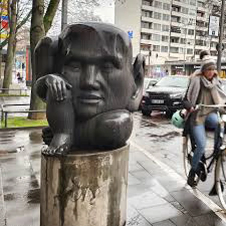 Creative Design Big Head Statue Our Ego Our Burden Sculpture Bronze