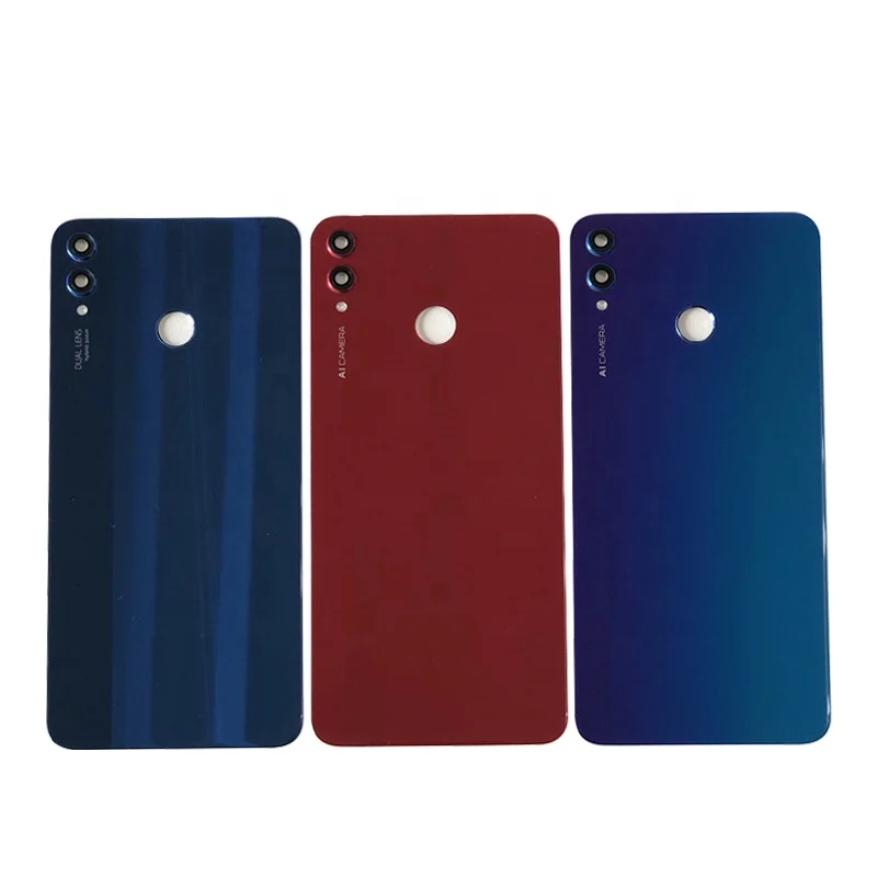 

6.5" Original Back Glass For Huawei Honor 8X Back Panel Body Housing For Honor View 10 Lite Battery Cover Rear Door Case Housing, Black/blue/aurora blue/red