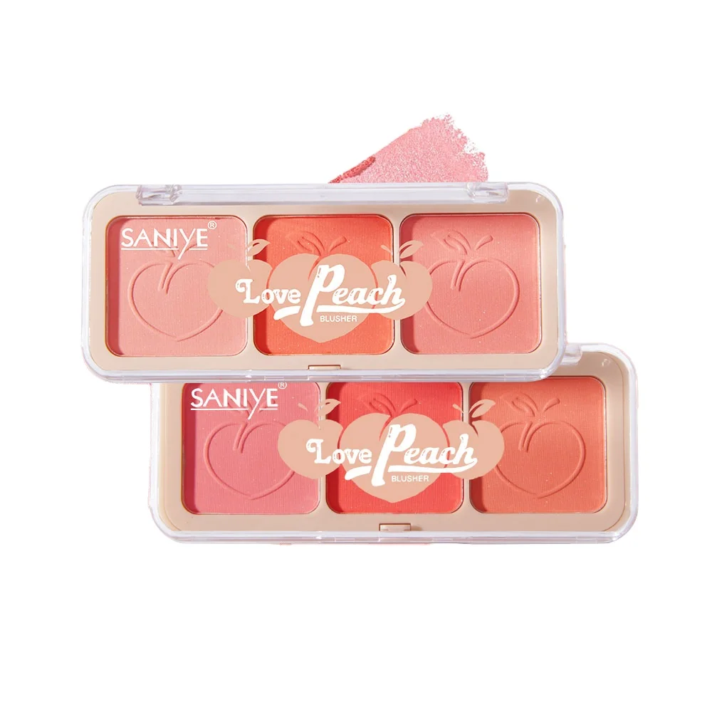 

Beauty 3 Color Blush Portable Rouge Repairing Blush Palette Brighten Long-lasting Waterproof Sweatproof Cosmetics