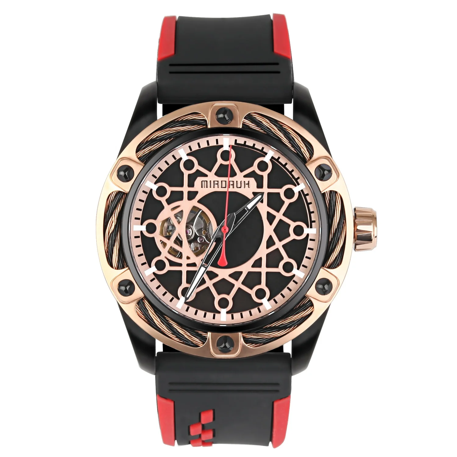 

OEM Brand Special New Screw Crown Big Face Japan Skeleton Automatic Watch
