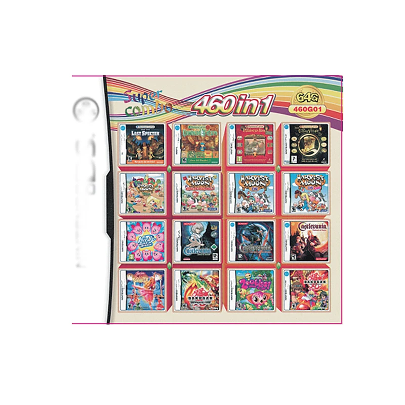

Super Combo 460 in 1 DS Games Card for Nintendo DS NS Cards Video Cartridge DS Games Card/