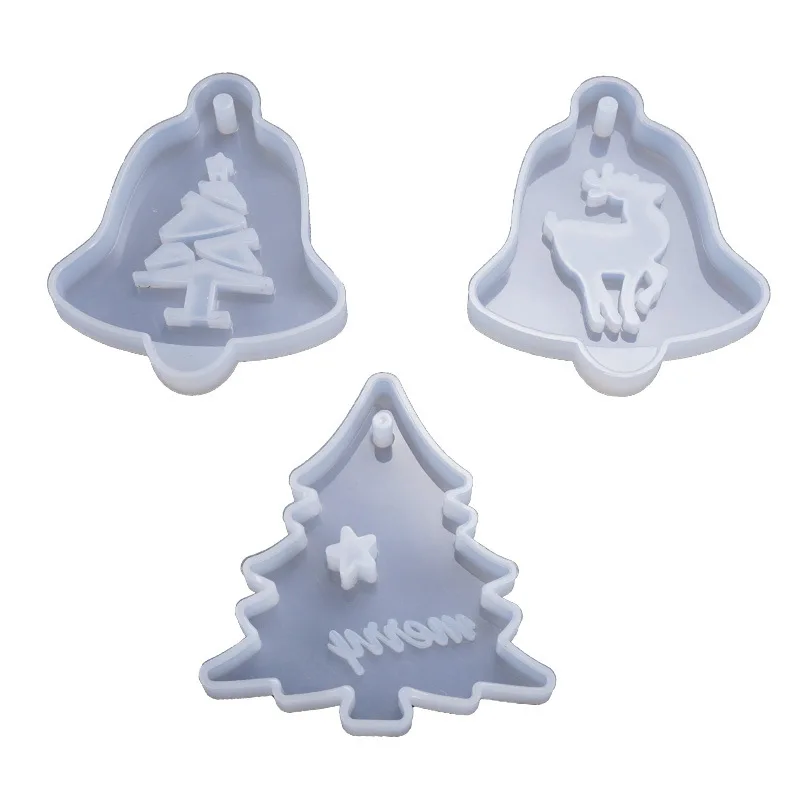 

0770 DIY Crystal Epoxy Listing Silicone Christmas Tree Elk Pendant Bag Decoration Decorative Resin Mold, Transparent