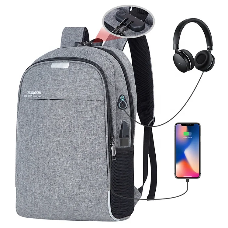 

Hot sale multifunctional business laptop backpack unisex outdoor sport shoulder bag with USB port college school bag